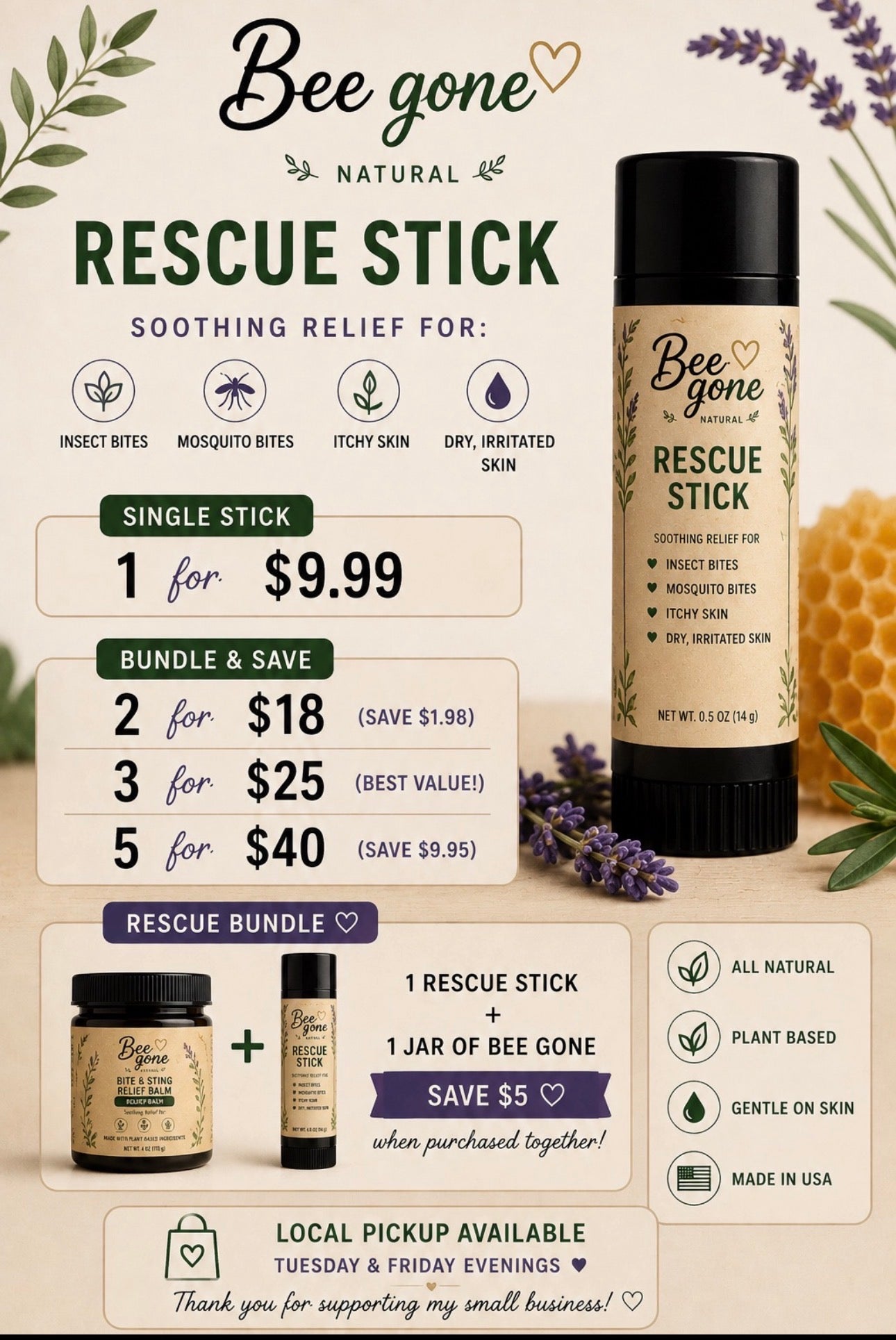 Bee Gone Bite and Sting Relief Balm